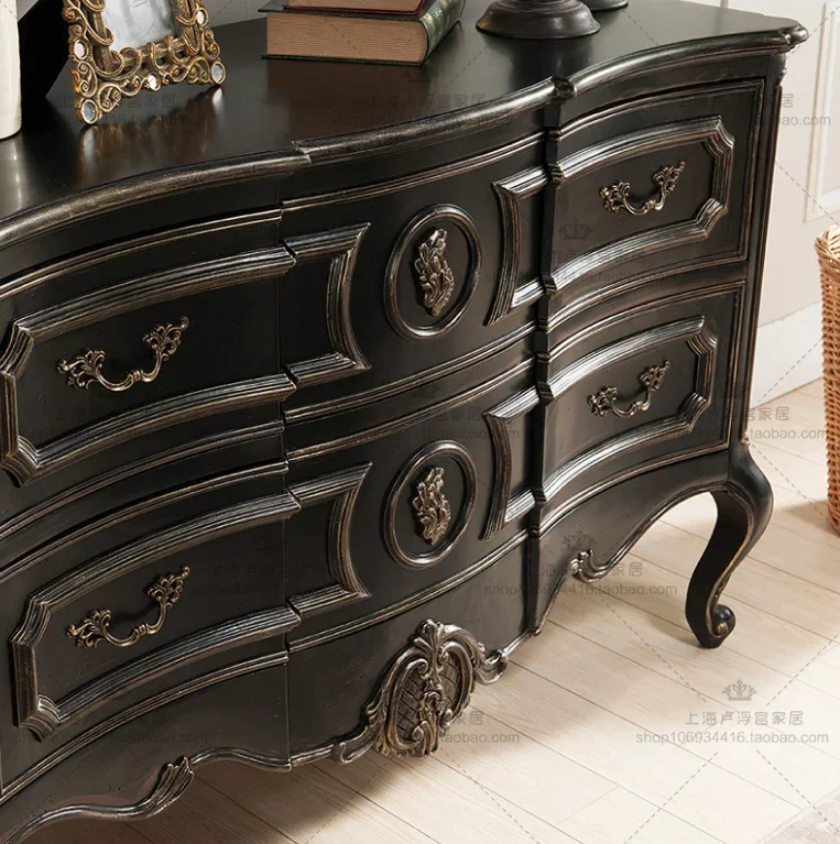 Американский кантри Ретро состаренный входной шкаф из цельного дерева Скандинавский шкафчик для гостиной Перегородка доступного роскошного стиля