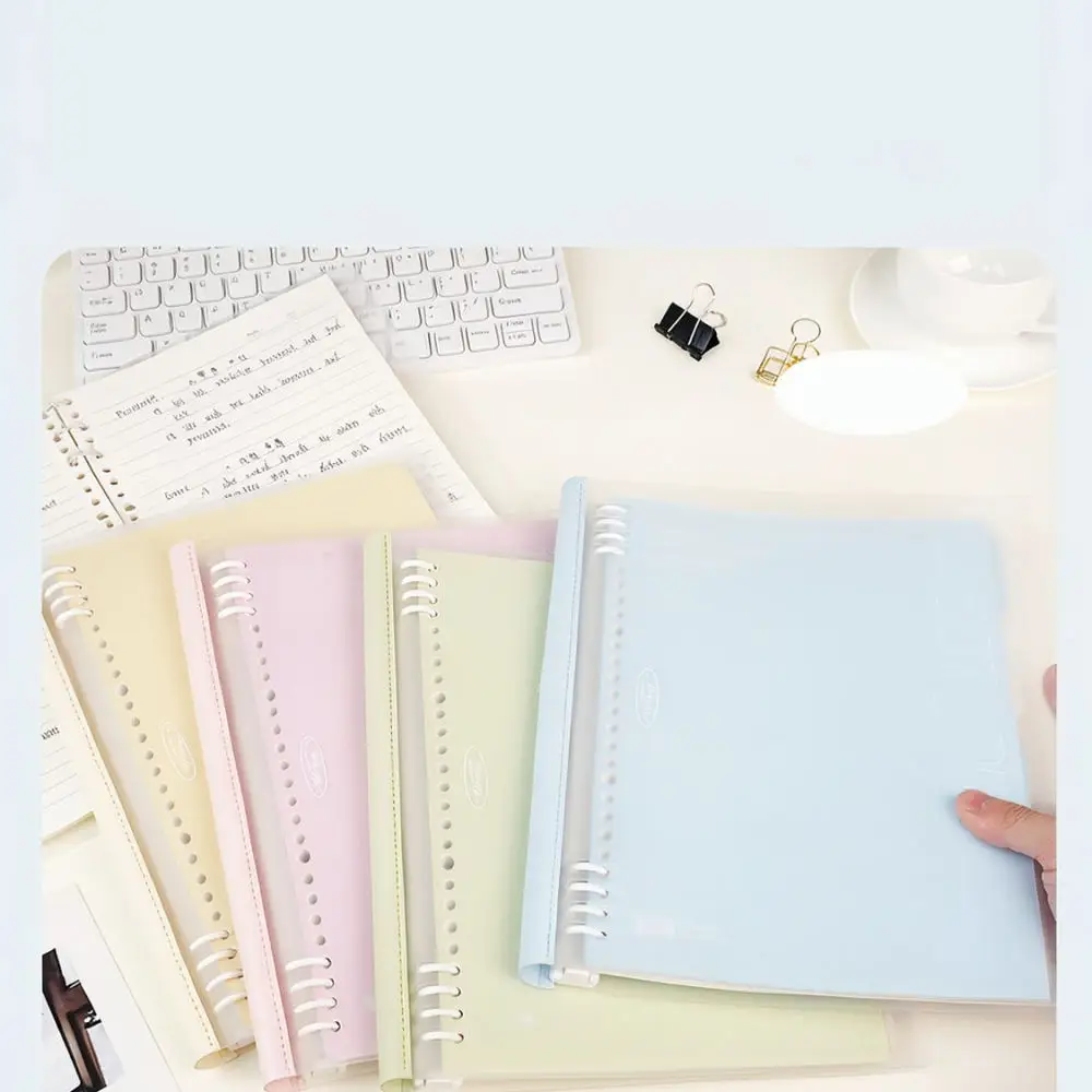 Pastel B5 Loose Leaf Notebook For Mengjin Soft PU Cover Planner Diary Foldable Writing Journal Office School Supplies