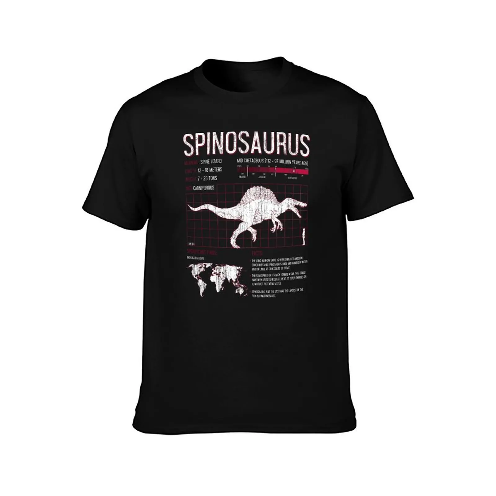 Spinosaurus Dinosaur Fun Facts Science T-Shirt anime stuff anime clothes korean fashion Men's clothing