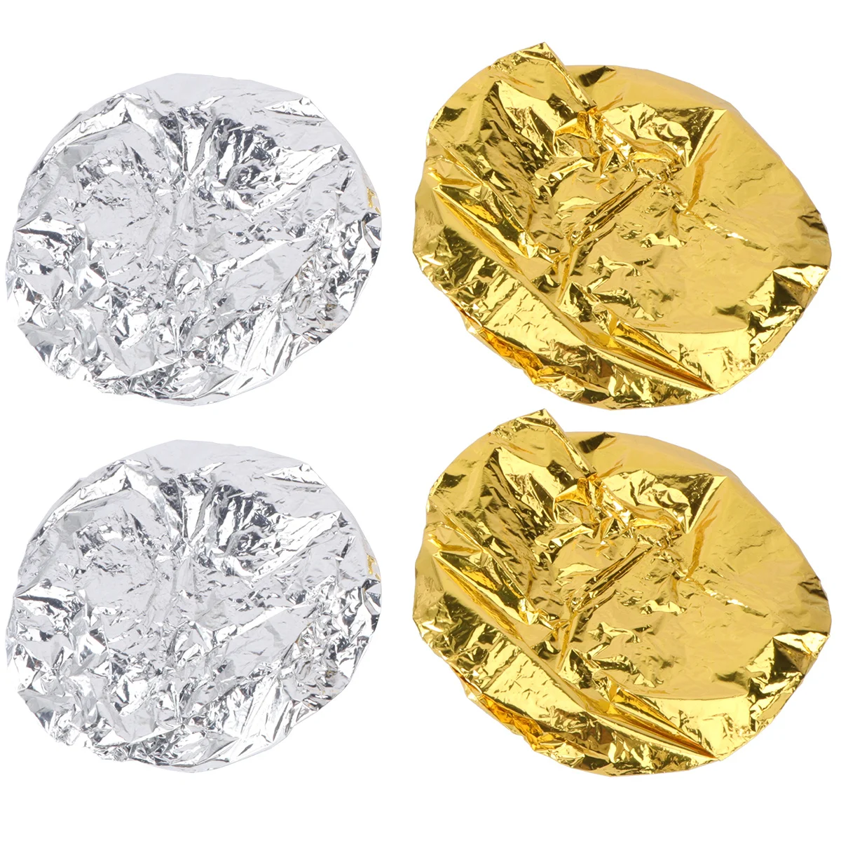 

4pcs Aluminum Foil Hair Cap Waterproof Heat Insulation Disposable Hairdressing Cap For Shower Dustproof Beauty Salon Use