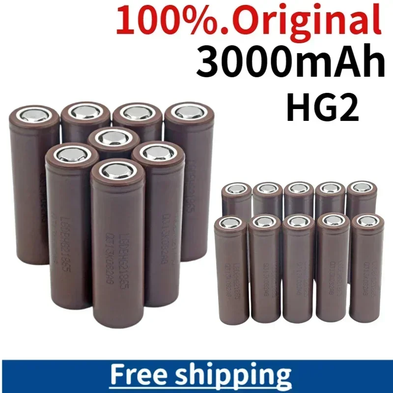 

2024 New Original HG2 18650 3000mAh battery 18650 HG2 3.7V discharge 20A dedicated For HG2 Power Rechargeable battery