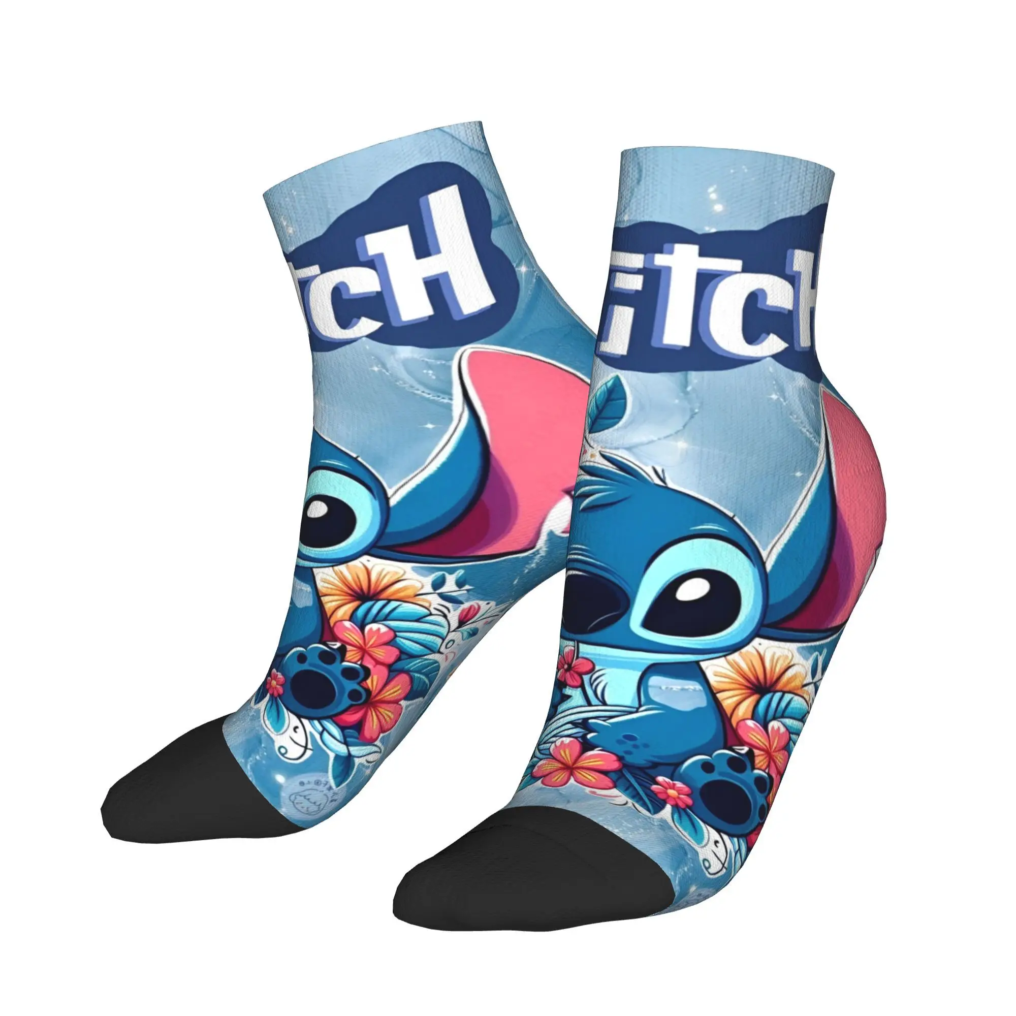 

Ankle Socks For Unisex Men Cartoon Stitch Print11 Casual Socks Design Non-Slip Soft Spring Kawaii Outdoor Sports Sock
