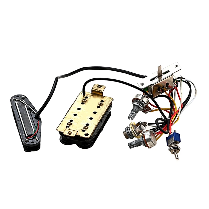 

Prewired Guitar Wiring Harness With Dual Hot Rail Humbucker Pickup Set For Strat Squier Tele Electric Guitar Replacement