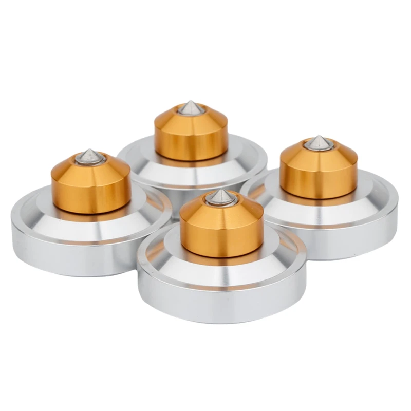 Aluminum Isolation Spike Feet Stand Damper Pad For Hifi Audio AMP Cabinet Speaker Turntable Record
