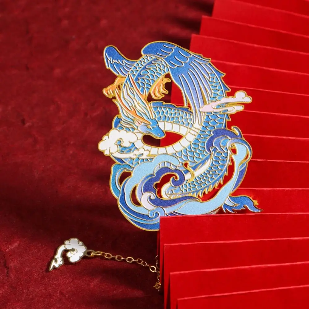Vintage Metal Bookmarks Gift Stationery Book Clip Chinese Style Leather Tag Read Marks Book