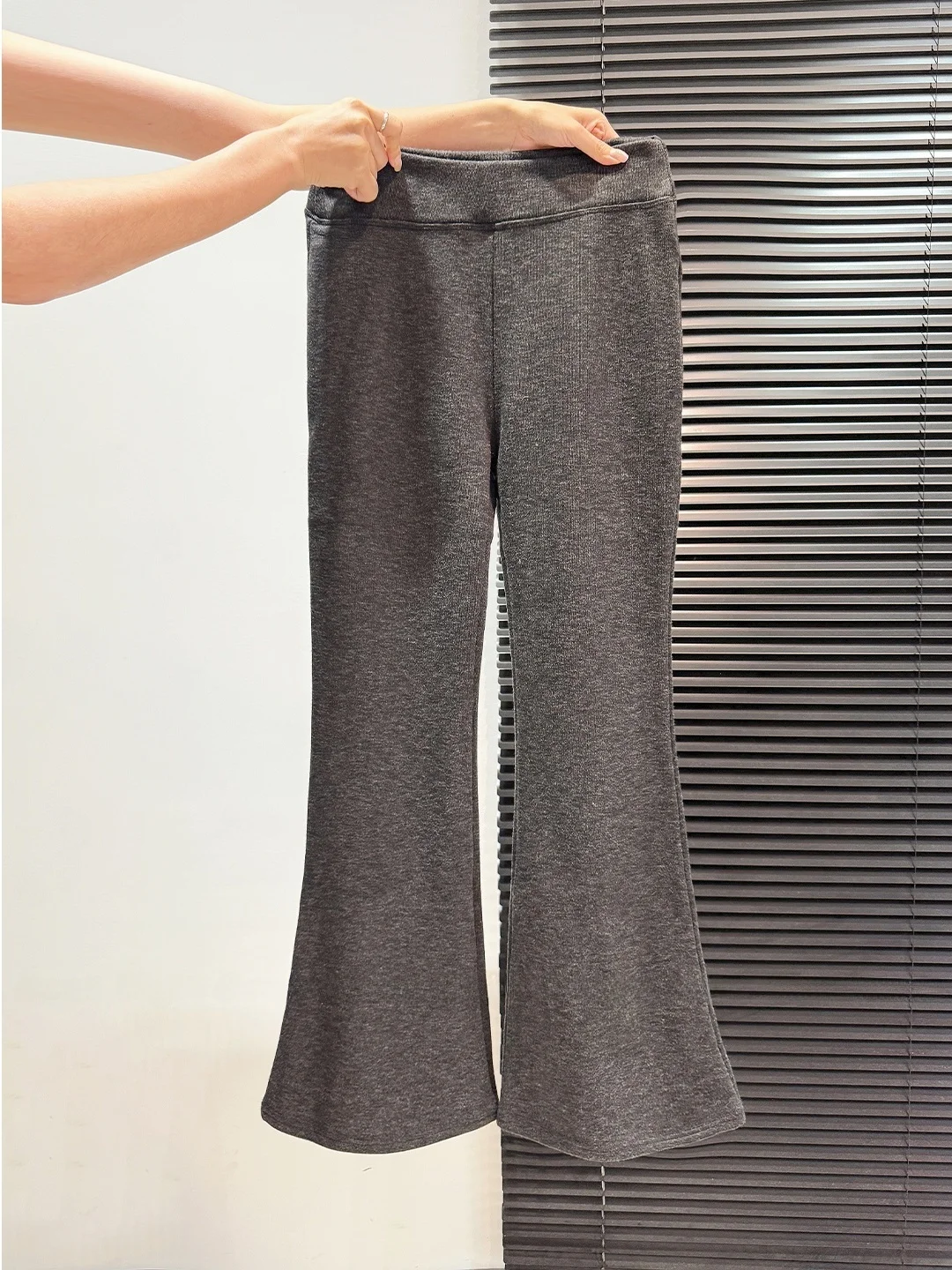 

Повседневные брюки-колокольчик с высокой талией на подкладке, эластичные брюки с эластичной резинкой на талии для похудения, осень-зима, Новое поступление, женские...