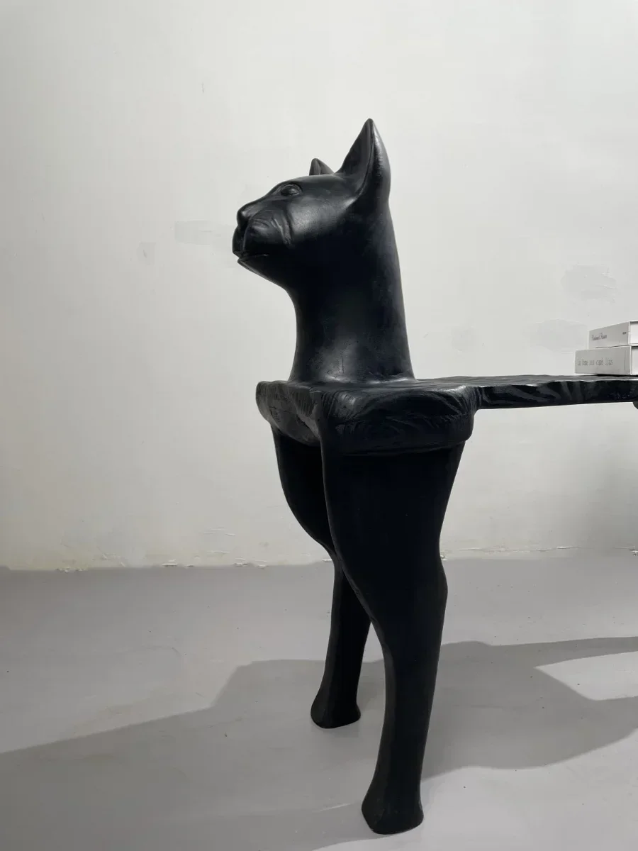 Simple Mid-Ancient Style Cat Head Stool Retro Bed & Breakfast Quiet Bed & Breakfast Entrance Bench Shoe Changing Stool