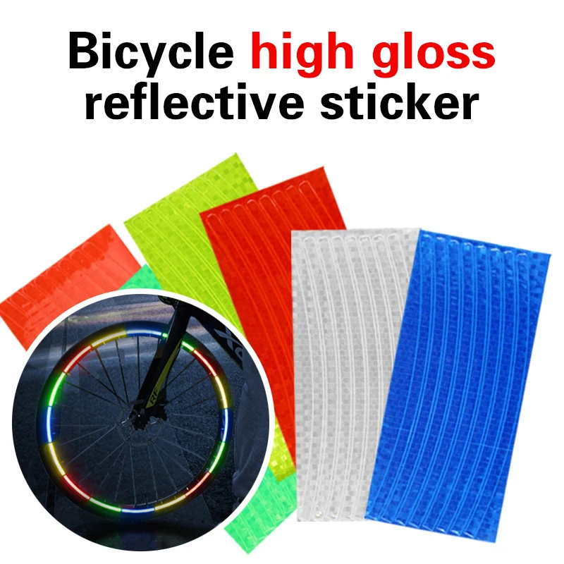 1Pc Bike Body Reflective Safety Stickers Reflective Safety Warning Conspicuity Tape Film Sticker Strip Bicycle Accessories