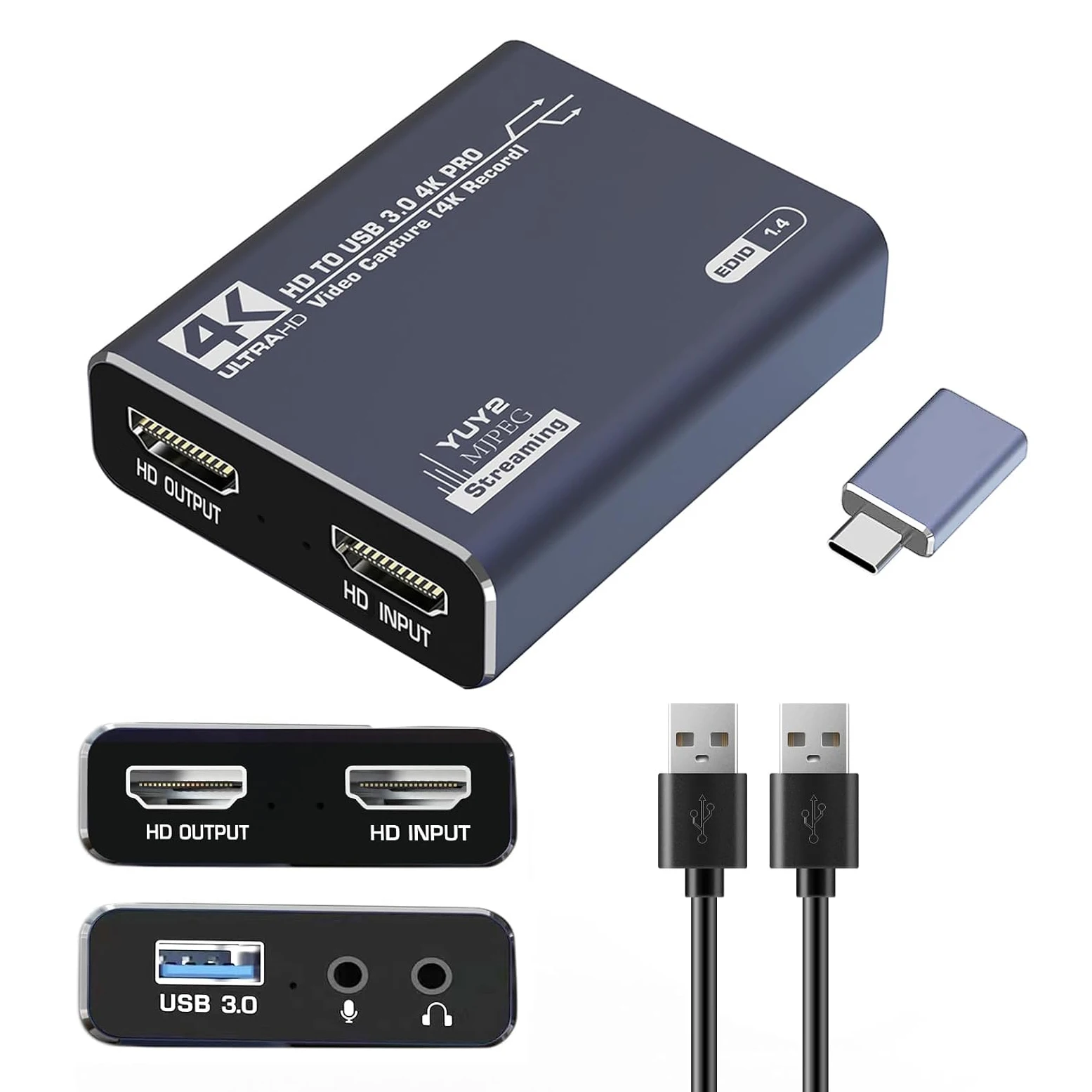 4K HDMI-compatible Video Capture Card for Streaming 1080P 60FPS USB 3.0 Game Recording Nintendo Switch/PS4/PS5/Xbox/Camera/PC
