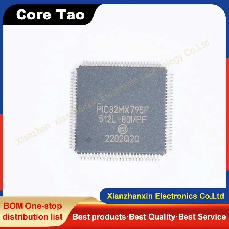 

1PCS/LOT PIC32MX795F512L-80I/PF PIC32MX795 QFP100 Microcontroller in stock