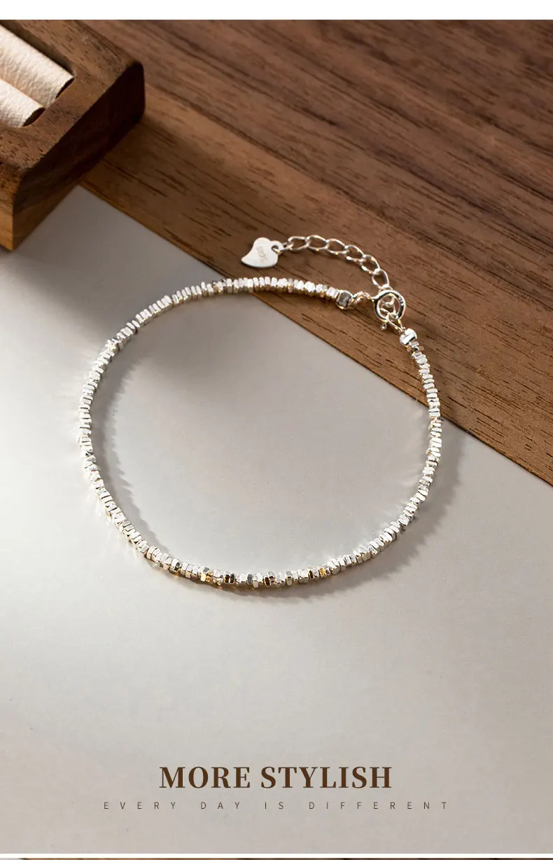 La Monada 15+4.5cm Simple Irregular Bracelets For Women Silver 925 Sterling Jewelry Fine 925 Sterling Silver Women's Bracelet