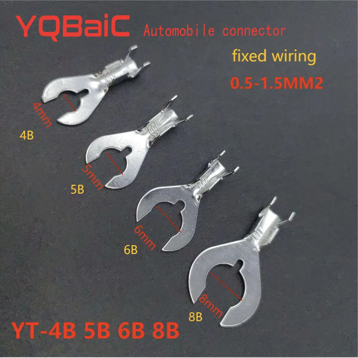 Automobile Wire Connectors  4B 5B 6B 8B  Crab Foot Terminal Fork Lugs U-shaped Copper Lugs Y-shaped Car Crimp Terminals