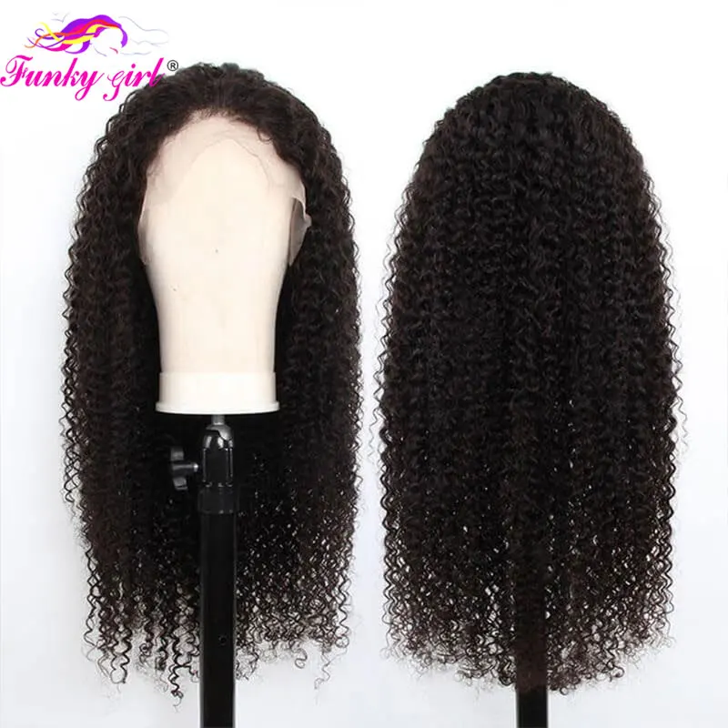 Kinky Curly Lace Front Wig 13X6 Curly Human Hair Wig For Women Brazilian Deep Water Human Hair Wigs 180% Density Curly Lace Wig