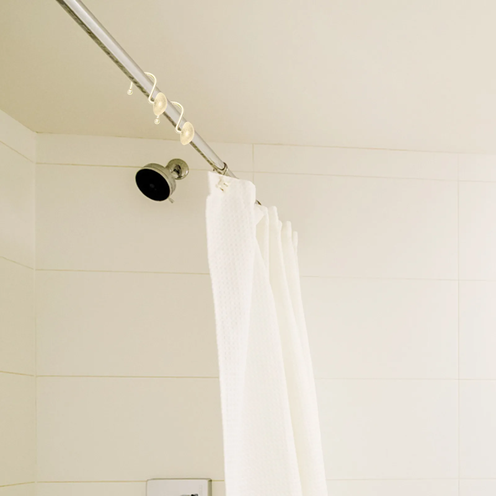 

12 шт. крючков для штор на душевую штангу, полукруглые матовые цинковые кольца, аксессуары для дома и ванной, прочные, не ломаются