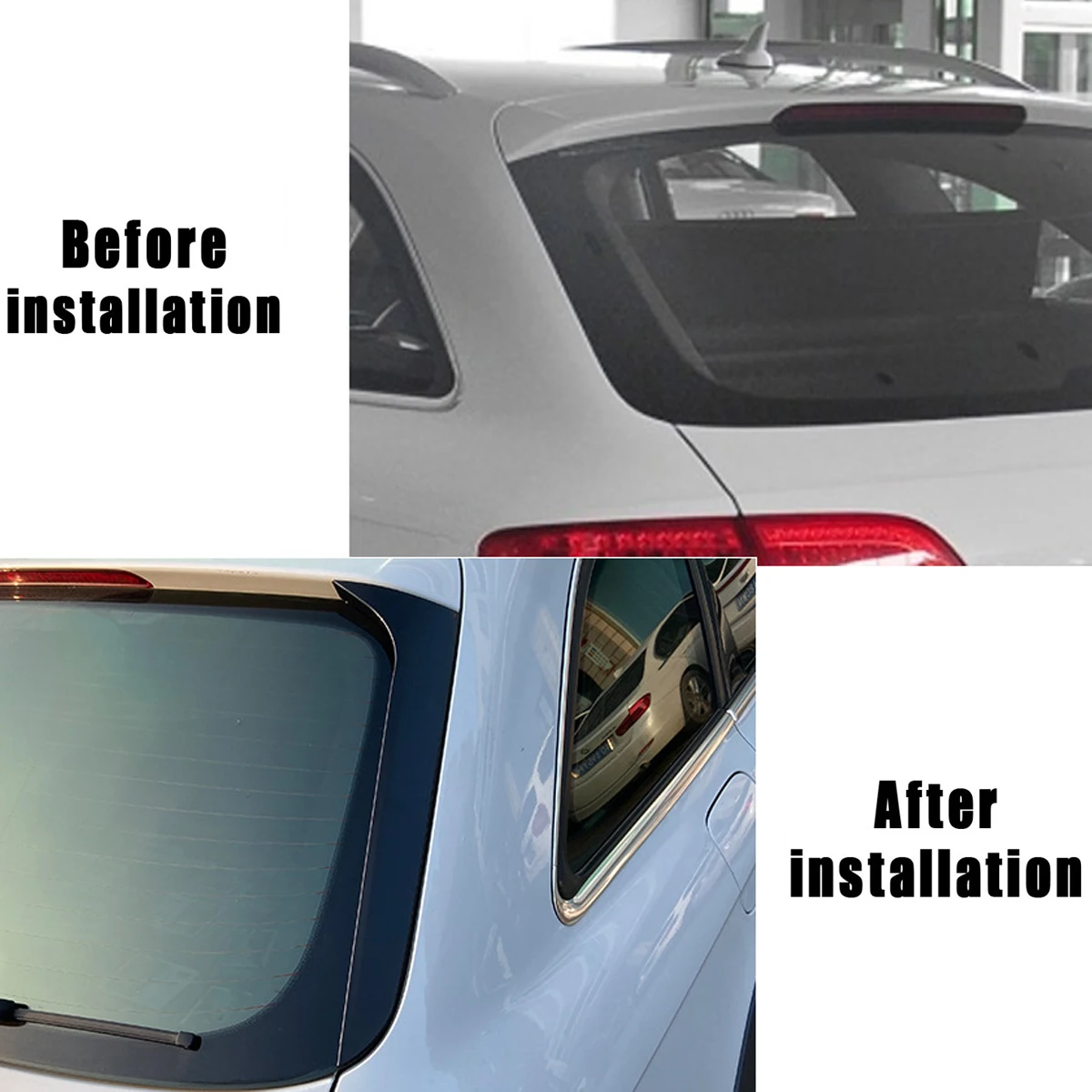 Gloss Black Rear Window Side Spoiler Cover For Audi A4 B8 Allroad Avant 2009 2010 2011 2012 2013 2014 2015 2016 Rear Spoiler