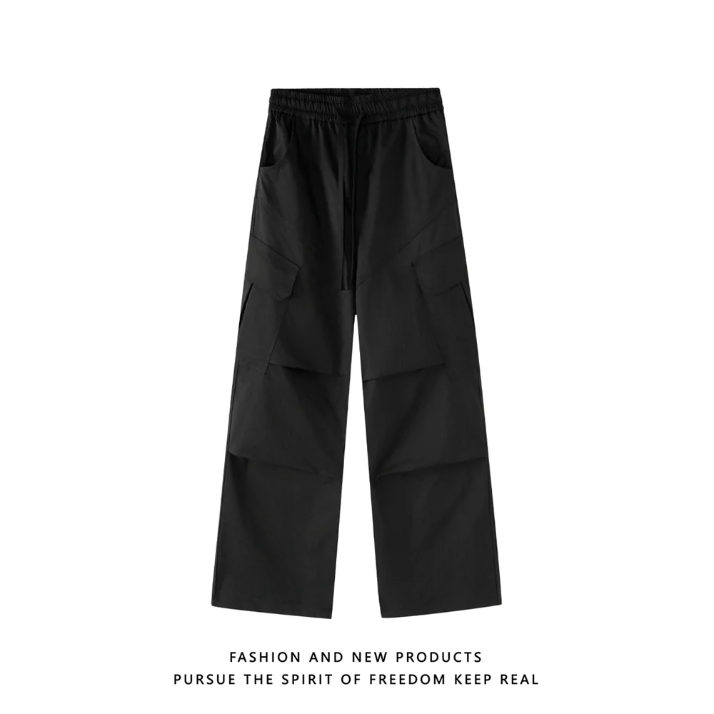 Celana kasual musim gugur 2025 gaya baru celana olahraga Celana paratrooper lurus kasual longgar Celana kerja modis bergaya port fan energi