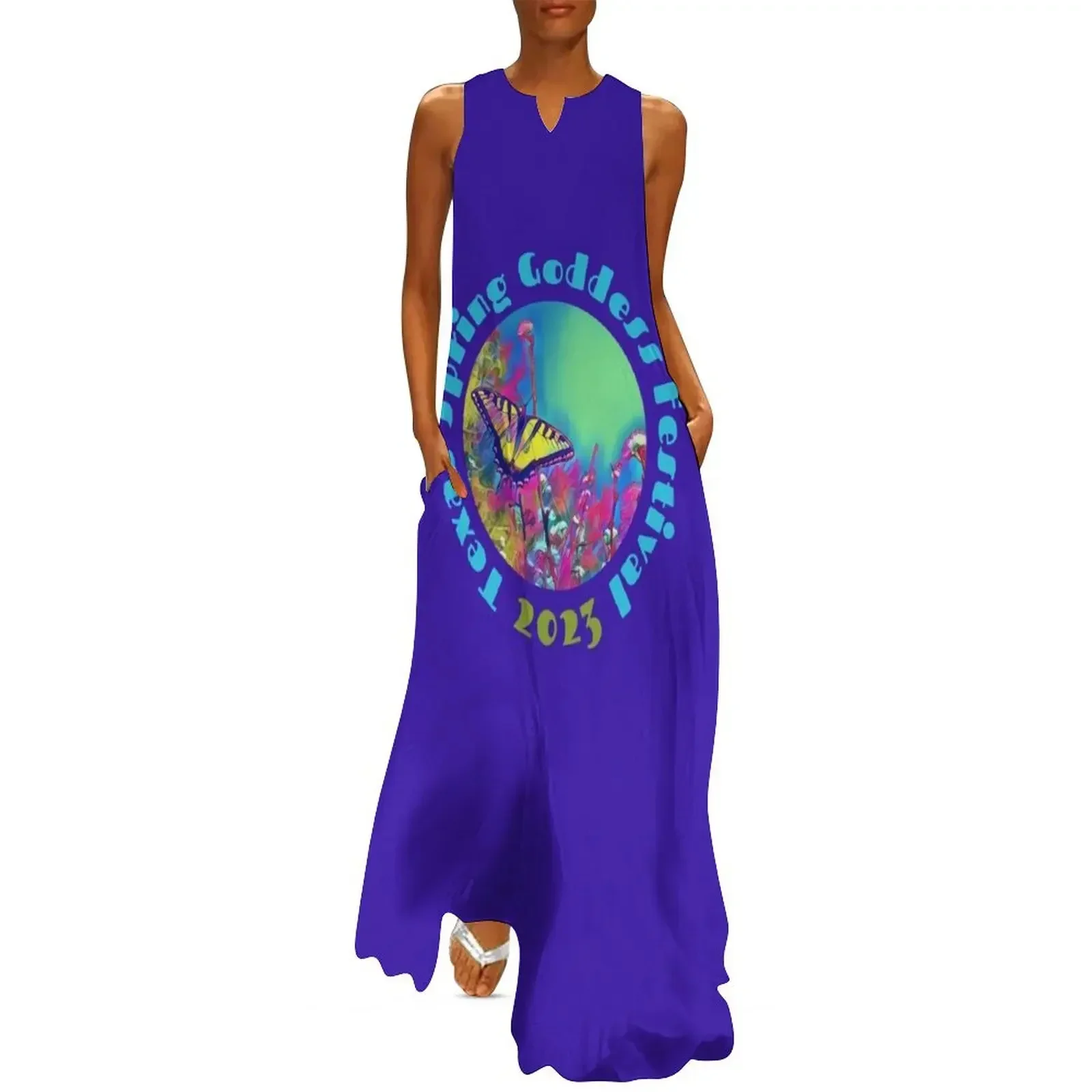 

Texas Spring Goddess Festival 2023 Turquoise Design Long Dress summer women's dress 2025 Dress