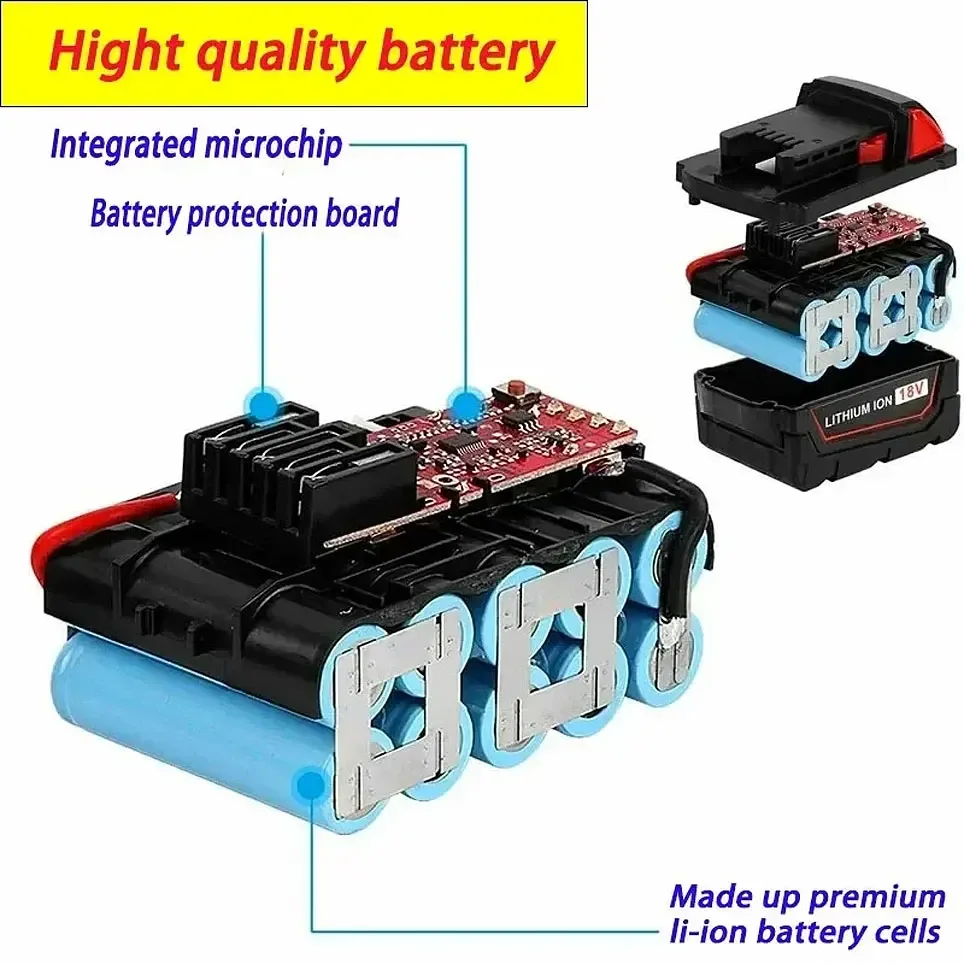 NEW 18V For Milwaukee M18 M18B6 18V XC 4Ah 5Ah 6Ah Li-ion Battery 48-11-1860 /Charger rechargeable battery