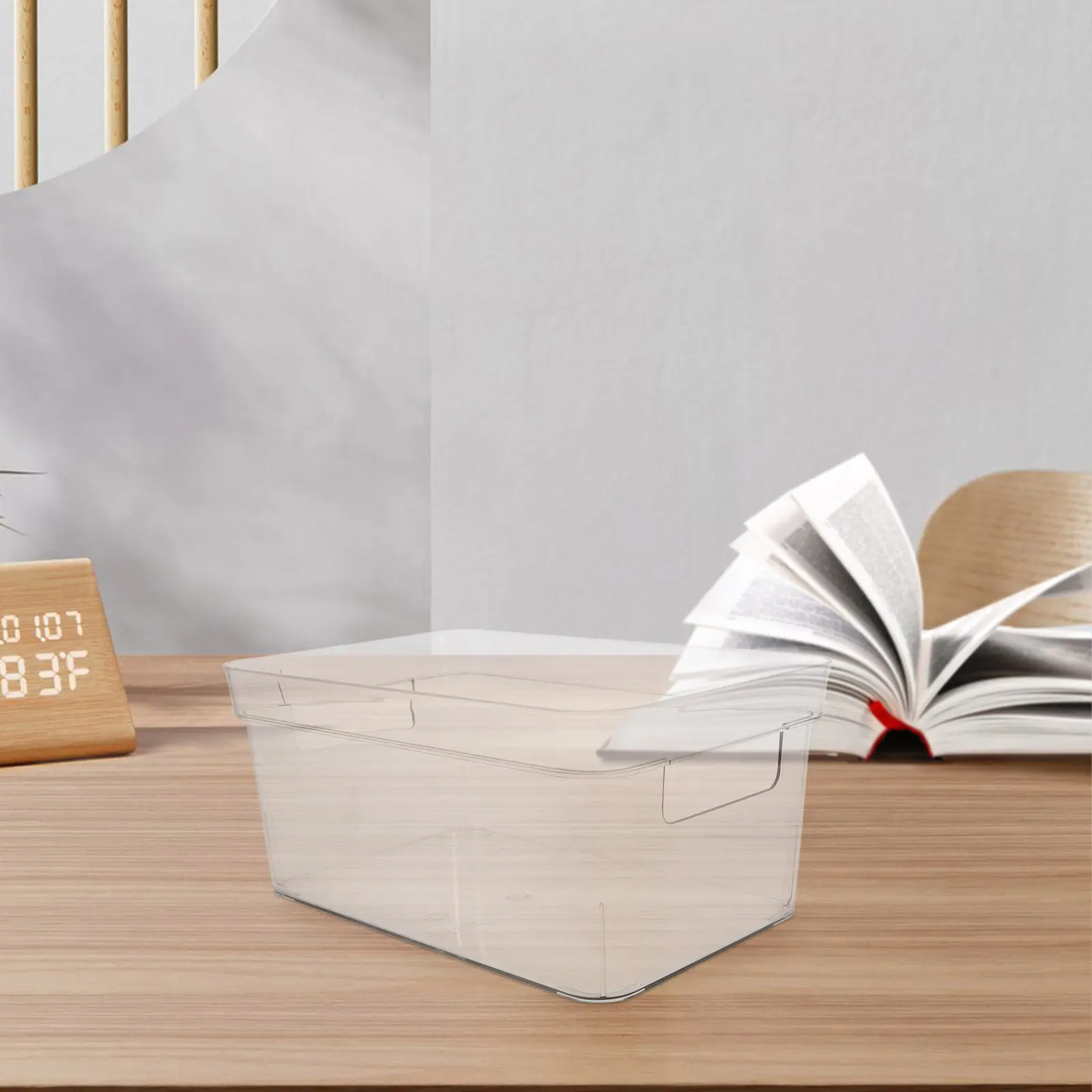 Clear Pet Transparent Storage Box for Stationery Makeup Toiletries Desktop Sundries Organizer Portable Handheld Office Home