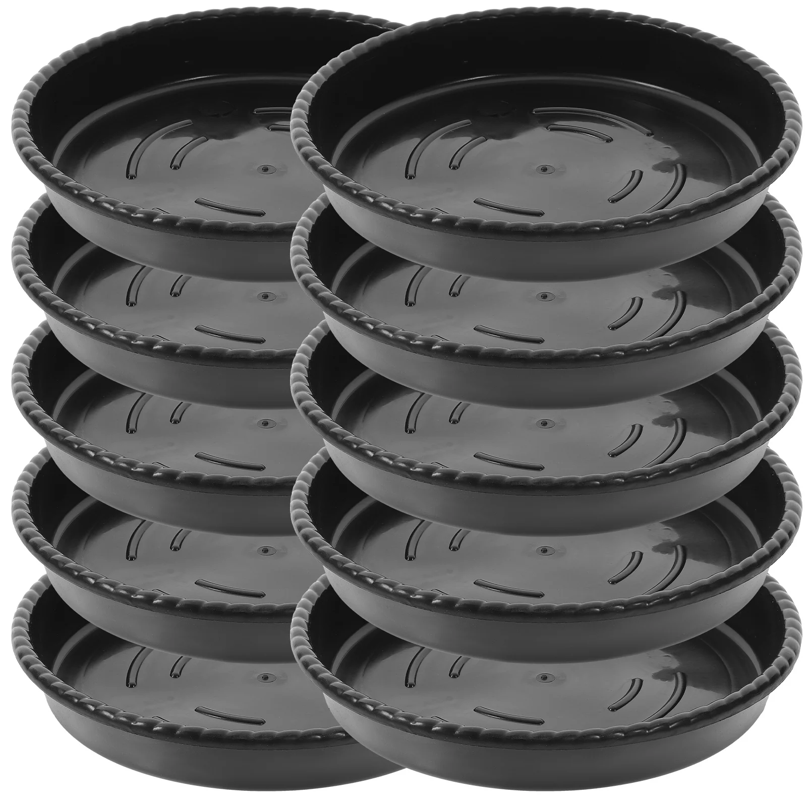 

10pcs Plant Saucer Tray Thickened Resin Water Retention Basin Durable Plastic Flower Pot Base No Hole Drainage Plate Planter