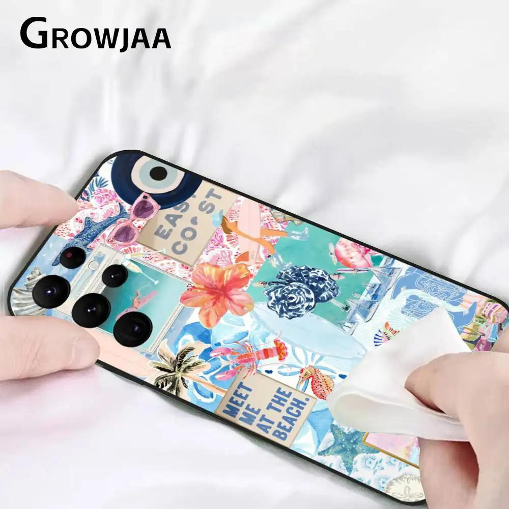 Ins تحت الماء المحيط التوضيح قضية الهاتف لسامسونج غالاكسي S24 الترا S22 S23 الترا S21 S20 5G سيليكون بولي TPU لينة Funda