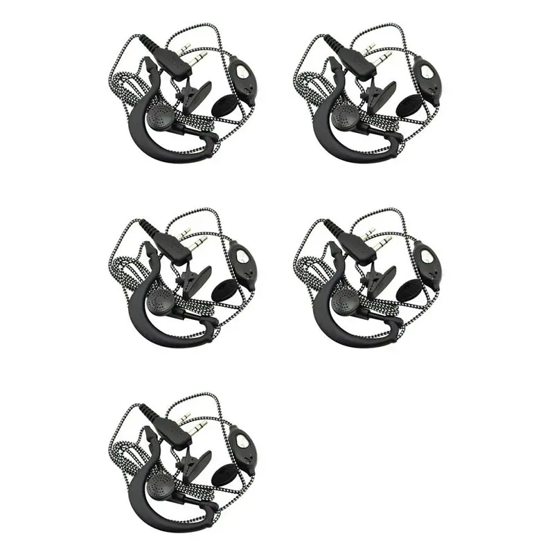 

【РЕКОМЕНДУЕМ】5X 2-контактная гарнитура с микрофоном для радиостанций, раций, высококачественная гарнитура с креплением на ухо, для BAOFENG UV