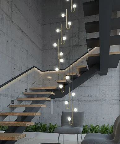 Customization Innovative Safety Style Stair Treads and Railing Designs Allure Stacked Floating Stairs for Apartment Use