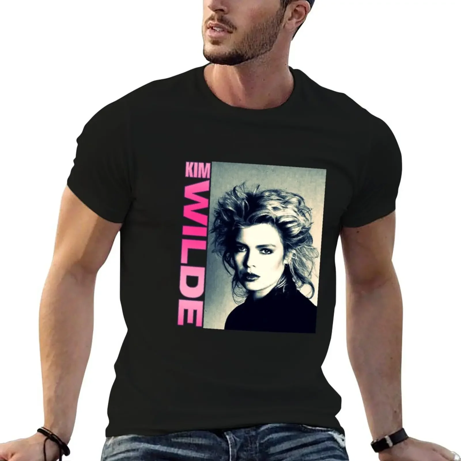 Wonderful Kim Wilde Baseball ? Sleeve T-Shirt vintage clothes korean fashion black t shirts for men