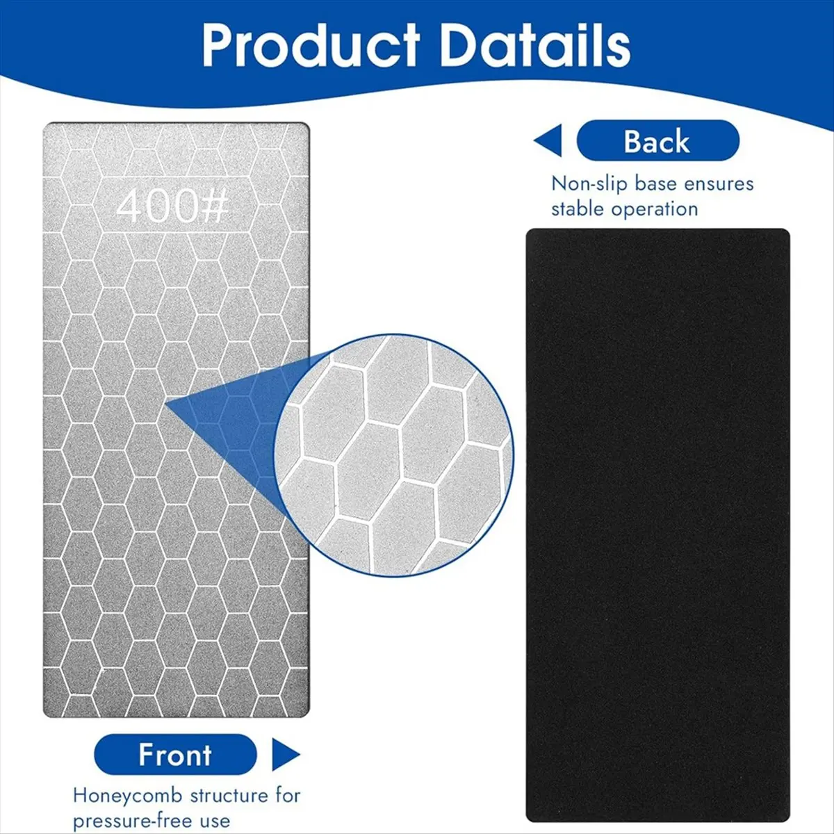 5 PCS Sharpening Stone, Double-Sided Sharpening Plate Honing Stones with Coarse Plate and Non-Slip Base