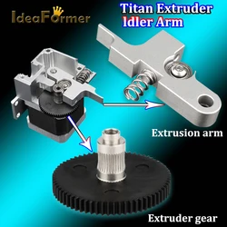 Brazo tensor mejorado Titan Aero para impresora 3D, pieza extrusora para Artillery Genius Sidewinder X1, totalmente de Metal, 1,75mm, negro y plateado