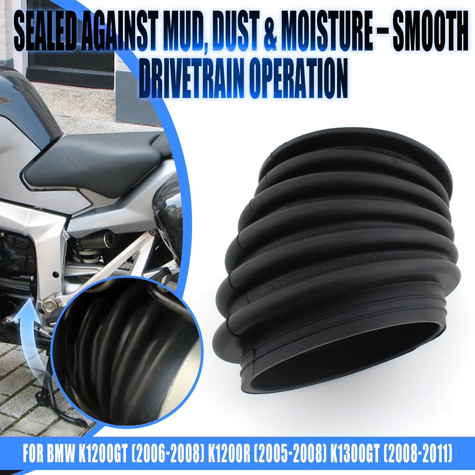 Motorcycle Driveshaft Rubber Dust Boot Sleeve Protective Cover For K1200GT/R/R Sport/S/K1300GT/R/S K1200R Sport K1200S K1300R