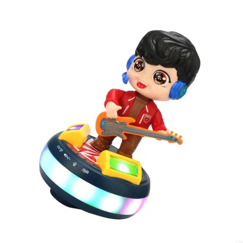 Elektrische gitaarjongen zingt dansend elektrisch speelgoed met dynamische muziek en LED -licht leuk klinkend speelgoed voor
