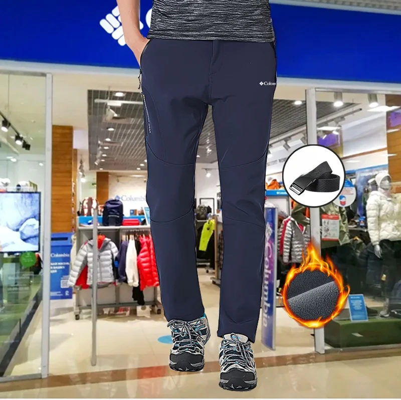 Waterproof Fce Lined Thi Casual Pants Breathable Windproof Autumn Winter Men Women Sle Zipper Straight Leg Polyester F...