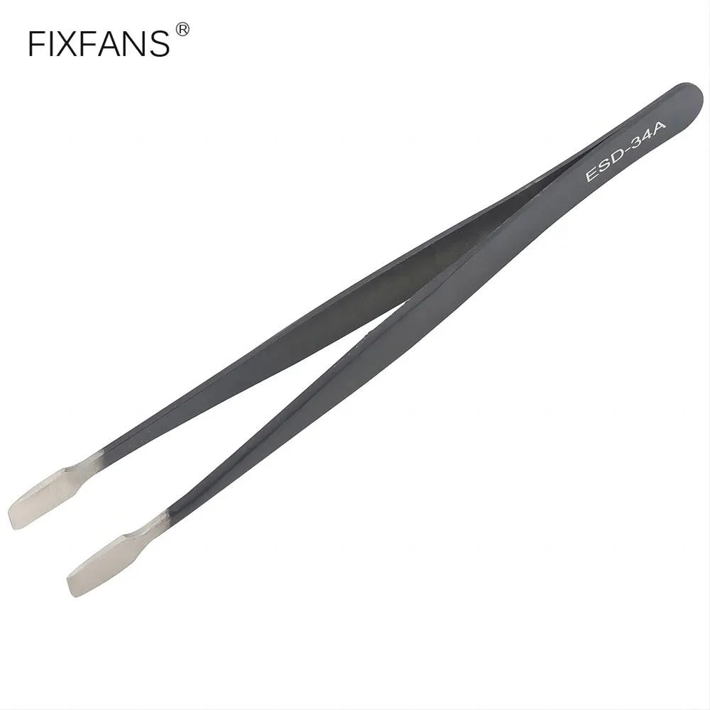 

Anti-static Stainless Steel Precision Tweezers Flat Wide Tip Crafting Tweezers for Card Making Stamp Collector Philately Tongs