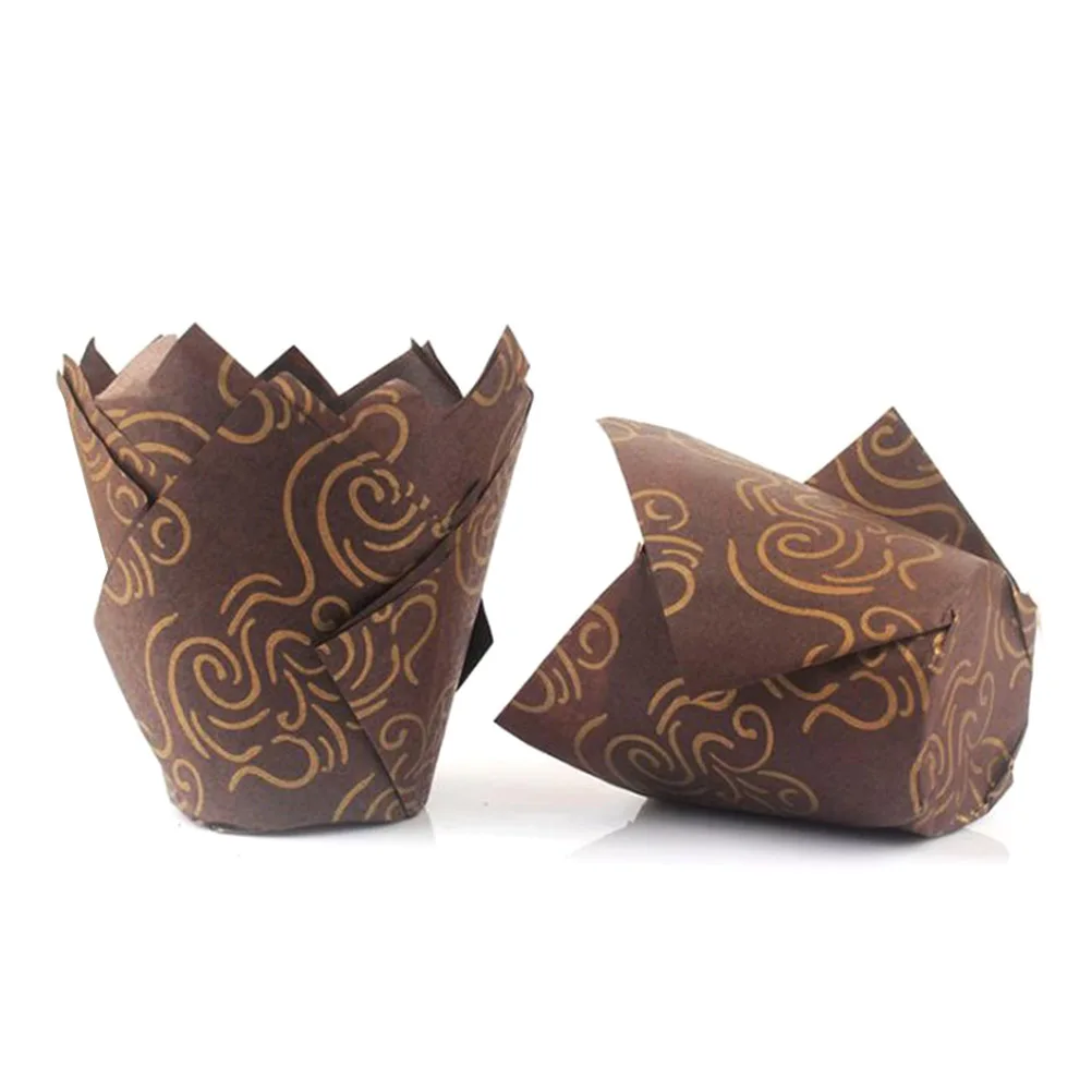 

150 Pcs Cake Cups Wrappers Wedding Paper Muffin Liners Chocolate Oil-proof Wave