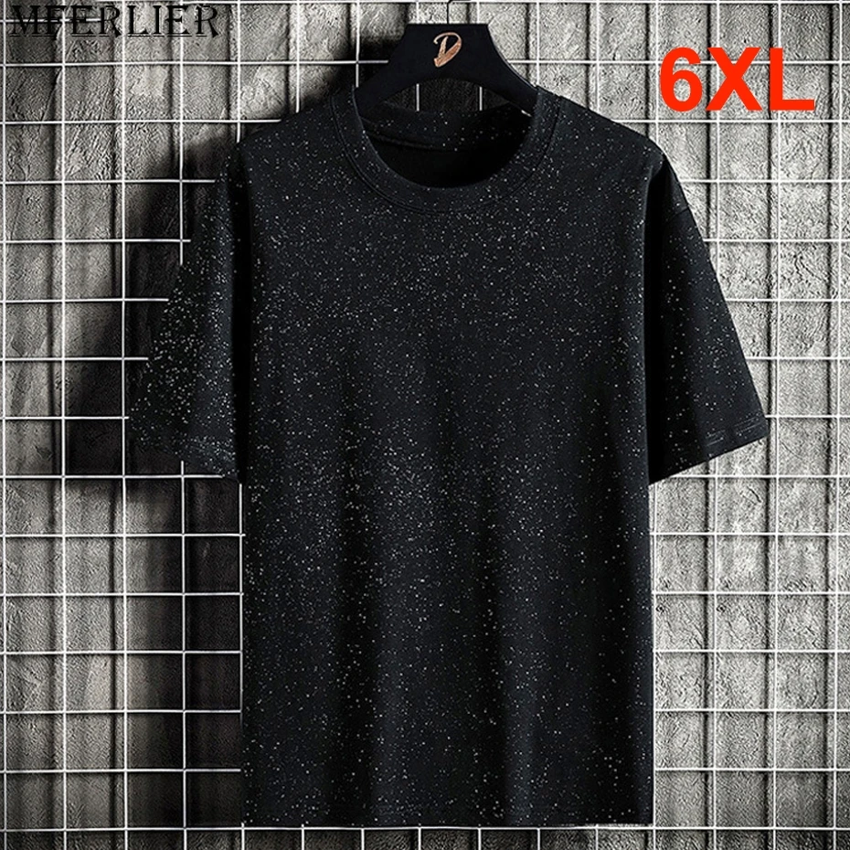 

Reflective Star T-shirt Men 6XL Plus Size Summer Short Sleeve Tops Tees Casual Fashion Cotton Tshirt Big Size 6XL