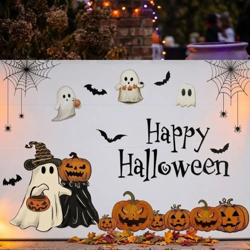 Soft Magnets Halloween Garage Door Magnets Weather-Proof Water-Resistant Ghost Pumpkin Bat Magnet Set Fade-Resistant No-Adhesive