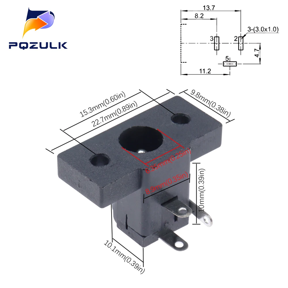 10PCS 5.5*2.5mm / 5.5*2.1mm DIP DC Power jack Tablet Notebook Charging Switch Connector with Screw Hole