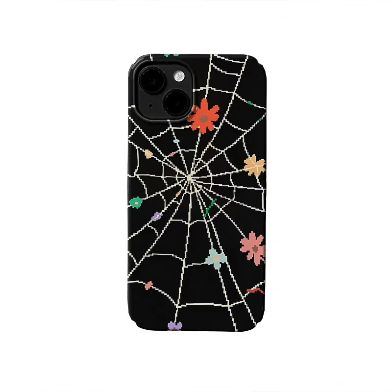 

Colorful Spider Web Flower Phone Case for IPHONE 17 Air 16E 15 PROMAX 14 Plus 13 12 MINI 11 PRO 16Plus XR XS Acrylic Phone Cover