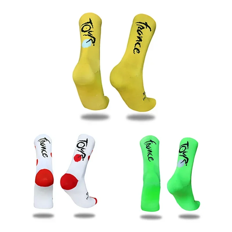 

New Cycling Socks Letter Sports Socks Breathable Compression Outdoor Pro Competition Bike Socks Men Calcetines Ciclismo