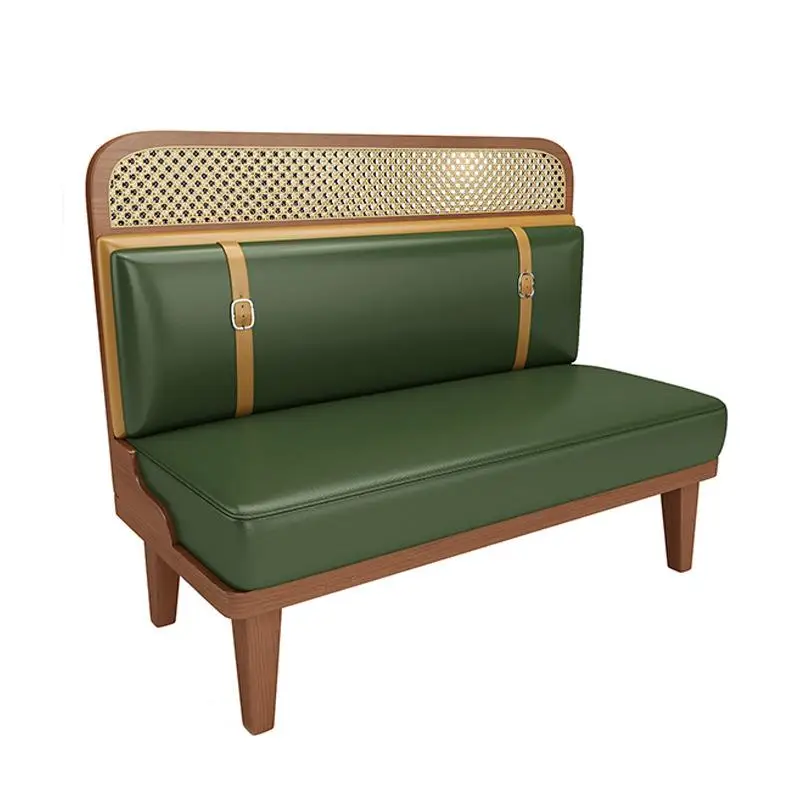Western restaurant card seat sofa theme restaurant tea restaurant solid wood table and chair pot shop commercial cafe table