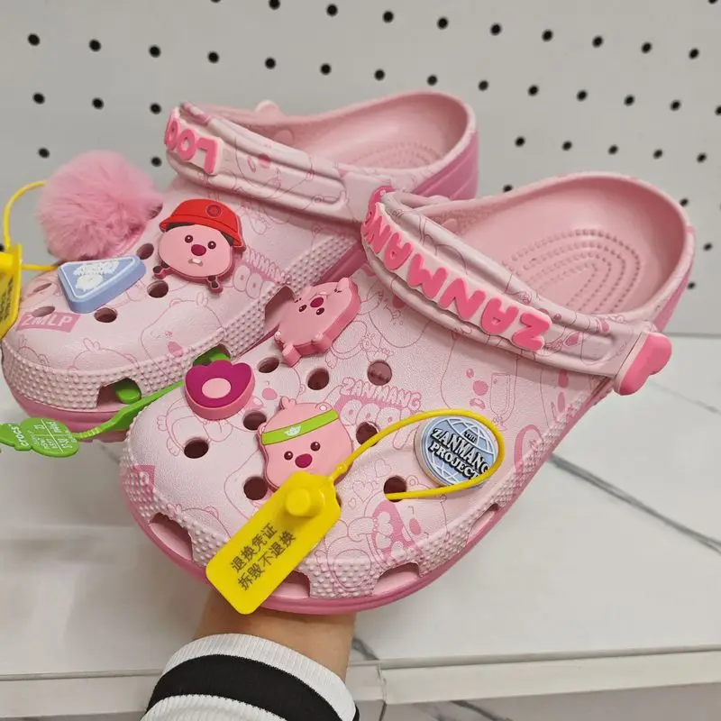 

New Cross Anime-Inspired Slip-Ons: Cute Ruby Classic Croc-Style Women's Outdoor Casual Beach Sandals & Flip-Flops