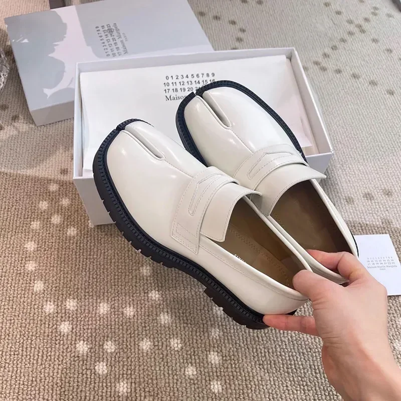 انقسام تو الحصان حذاء للرجال سميكة وحيد أحذية خفيفة بدون كعب أحذية تابي براءات الاختراع والجلود النسخة الكورية الاتجاه حذاء كاجوال 2025 ماركة #6