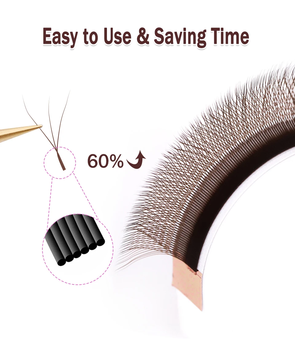 AGUUD Braun YY 2D 3D 4D 5D Wimpern W-Form Make-up Falsche Wimpern D/M/L Krümmung Natürliche Weiche Wimpernverlängerungen 3D Fairy Bloom Lash – Detail 6