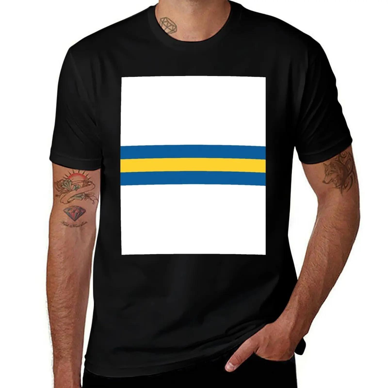 Leeds Utd Stripes T-Shirt Minimalist Casual Short Sleeve Top
