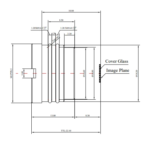 

CH3891A LWIR Thermal Imaging Camera Lens 13.5mm 8-14um 32 Degree IP67 Rated F/No 1.0 Fixed Focus for Thermographic