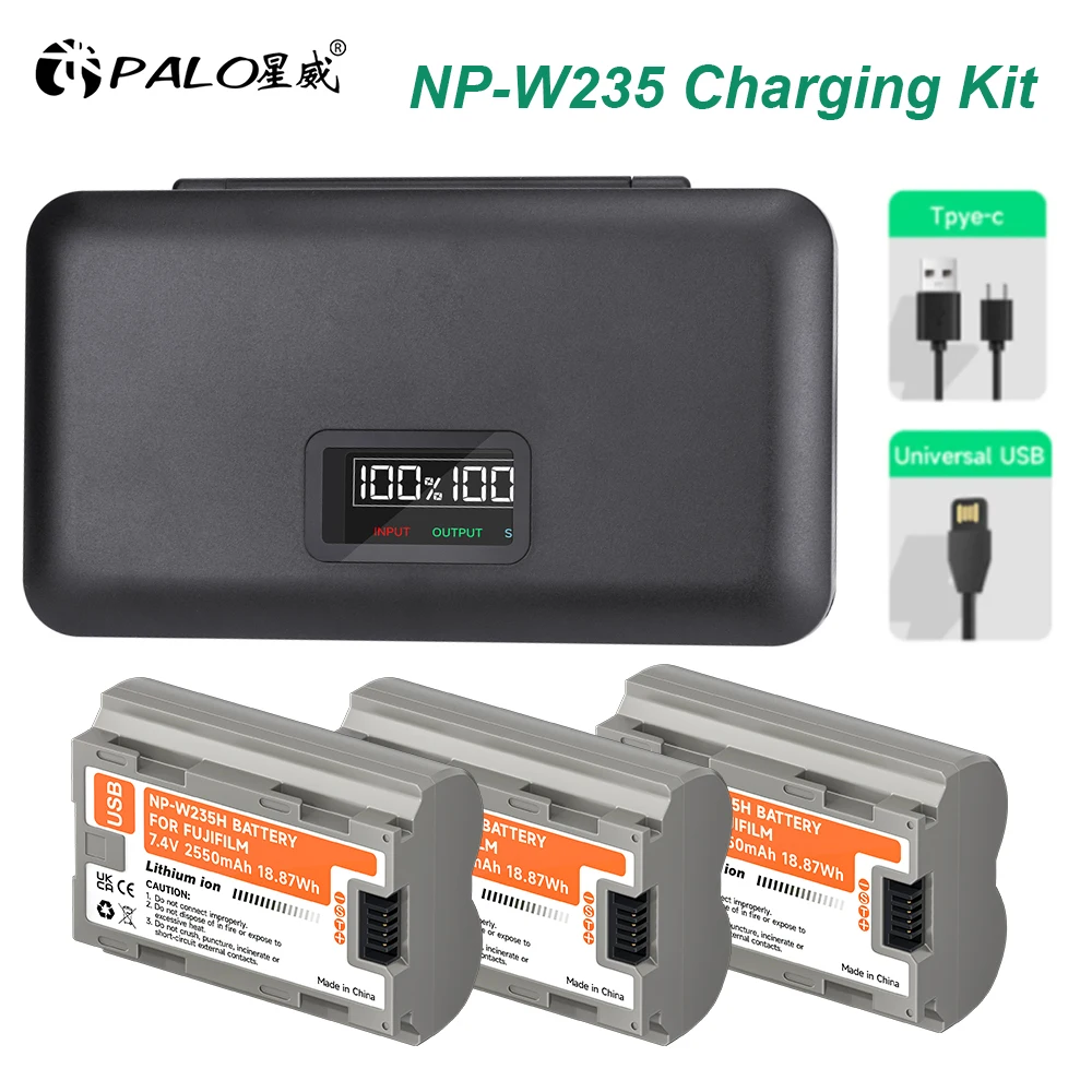 NP W235 NPW235 NP-W235 USB Battery With Charger Box for Fujifilm Fuji X-T4 XT4 GFX 100S X-T5 X-H2 XH2S GFX 50S II image 3