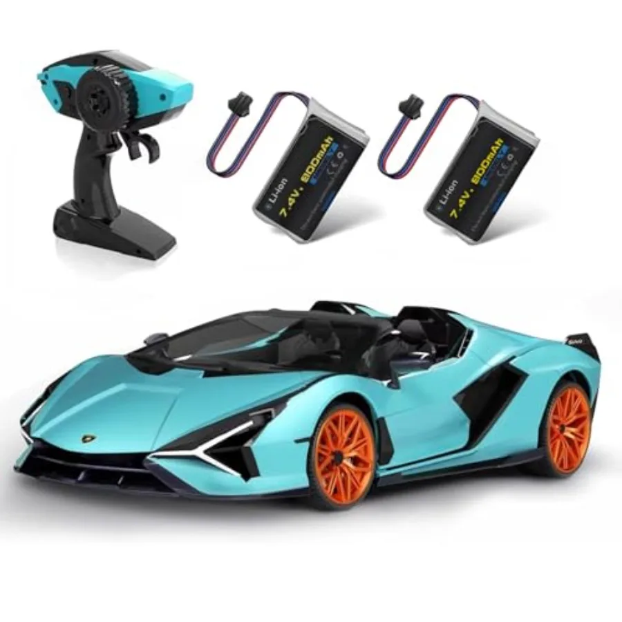 

MIEBELY Lamborghini Remote Control Car 1:12 Scale Lambo Toy Car 2 X 7.4V 900mAh Officially Licensed 12Km/h Fast Rc Cars with Le
