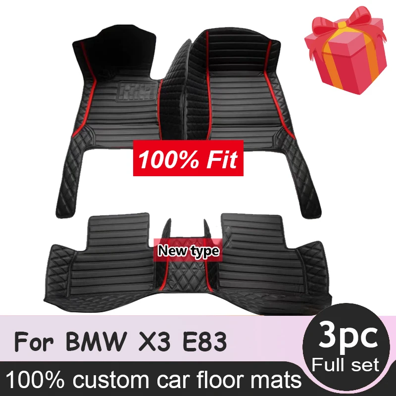 

Автомобильные коврики для пола и багажника для BMW X3 E83 2005 2006 2007 2008 2009 2010, индивидуальные подкладки для ног, искусственная Обложка, аксессуары для интерьера