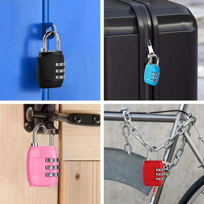 7 Colors Digit Password Lock Combination Suitcase Luggage Metal Code Password Locks Padlock Travel Safe Anti-Theft Color Locks view 2